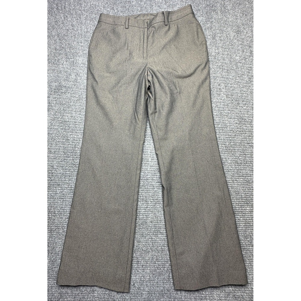 Doncaster Pants Womens 10 Brown Herringbone Wool Blend Dress Trousers Work